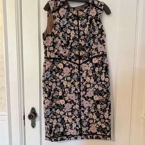 Nanette Lepore Black Floral Midi Dress